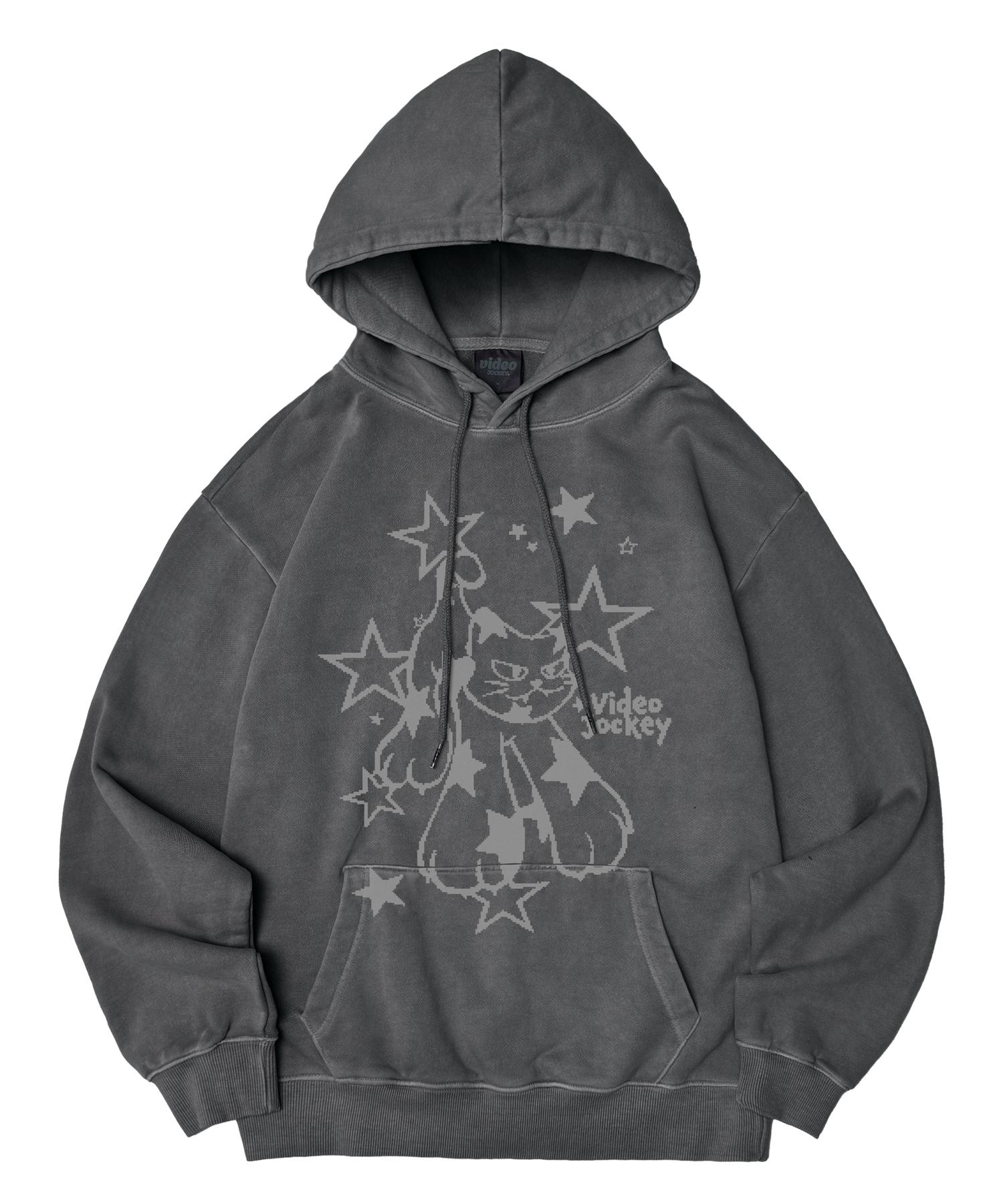 Video Jaki Pigment Star Cat Hoodie [Charcoal] M