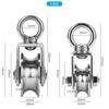 1pc U Type Swivel Pulley Detachable 304 Stainless Steel Duplex Bearing Pulley Block for Lifting Heavy Duty Traction Wheel