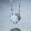 2025 Fashion White Fire Imitation Opal Pendant Necklace Wedding Jewelry Bohemian Statement Girl Gift Cute Women Necklace