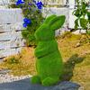 Easter Green Moss Bunny Standing Figurine Weatherproof Outdoor Garden Statue Desktop Ornament for Easter Party Kids Gift