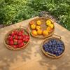 Handmade Imitation Rattan Storage Basket Plastic Dry Fruit Storage Tray  Kitchen