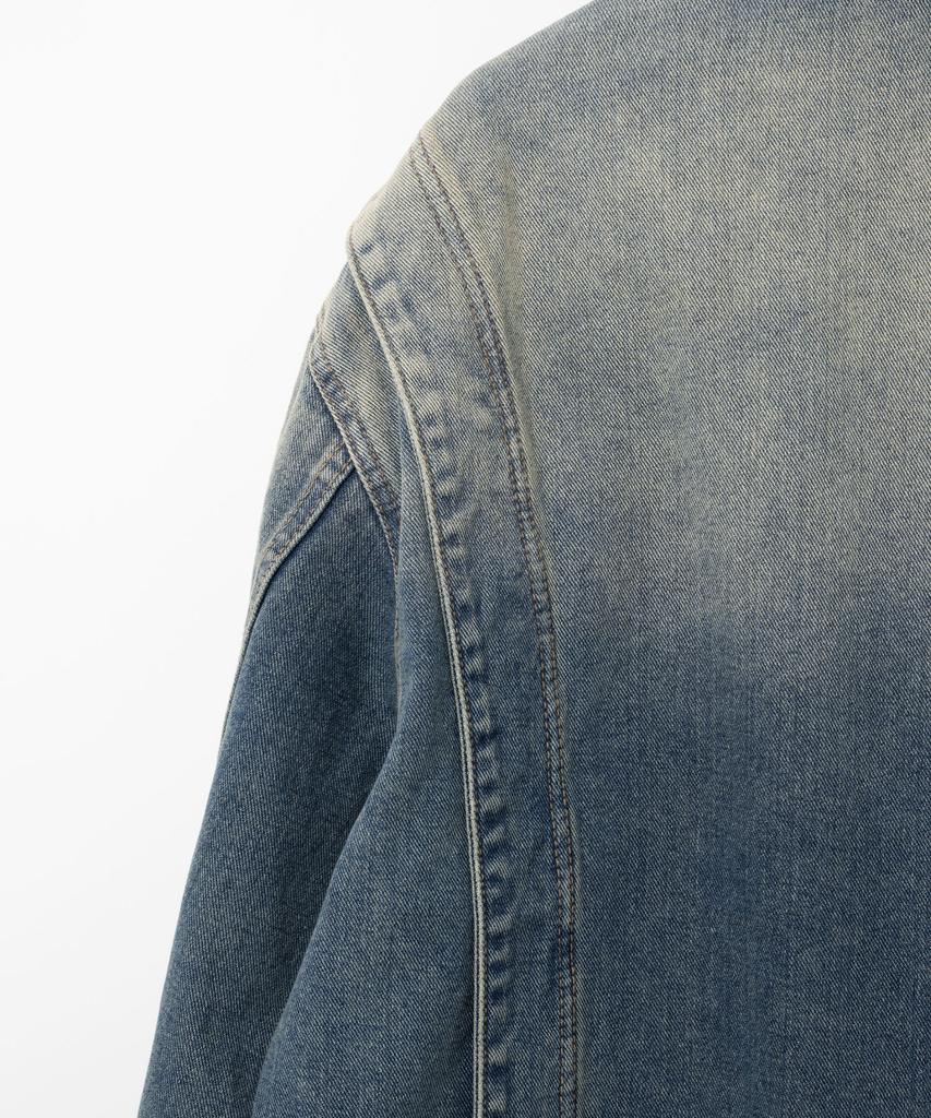Millo Archive Back Pleated Denim Jacket [Fade Blue]