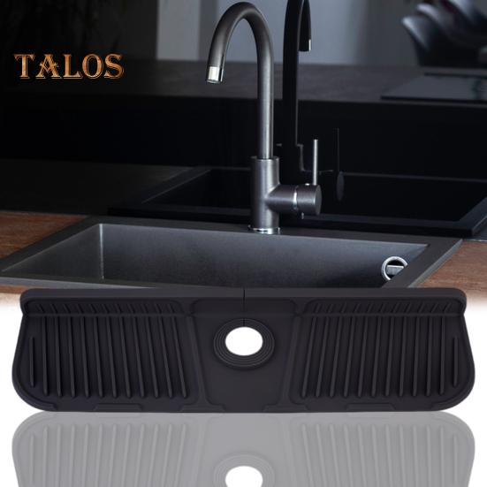 Silicone Faucet Mat Wrap Around Design Faucet Sink Splash Guard Dry Drying Pad for Kitchen Bathroom Counter Foldable Draining Tray Multipurpose Sink