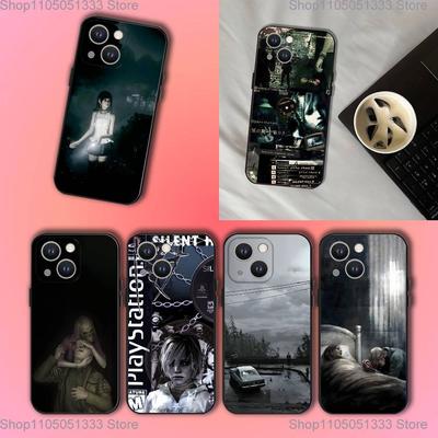 Custodia per Telefono Gioco S-Silent Horror Hill Per iPhone 17,16,15,14,13,12,11,Pro,XS,Max,XR,Plus,E,SE4,Mini Copertura Morbida Nera