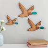 3 Pcs Wooden Duck Hunting Wall Decor Vintage Flying Ducks Wall Art Rustic Farmhouse Hanging Sign for Entryway Nursery Living Room Decor