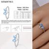 Retro 925 Sterling copper Sapphire Heart&Crown&Star Palace Pattern Ring Romantic Zircon Accessories
