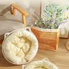 Cat Bed Basket Cotton Rope Pet Bed with Cat Ear Design Handwoven Sleeping Basket for Cats Puppies Rabbits Small