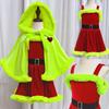 Costume d'enfant pour Noël: Le Monstre Vert cosplay Robe Cape Grinch Performance du Père Noël
