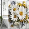 Daisy Shower Curtain, Bathroom Decorative Shower Curtain, Waterproof Shower Curtain with Hooks