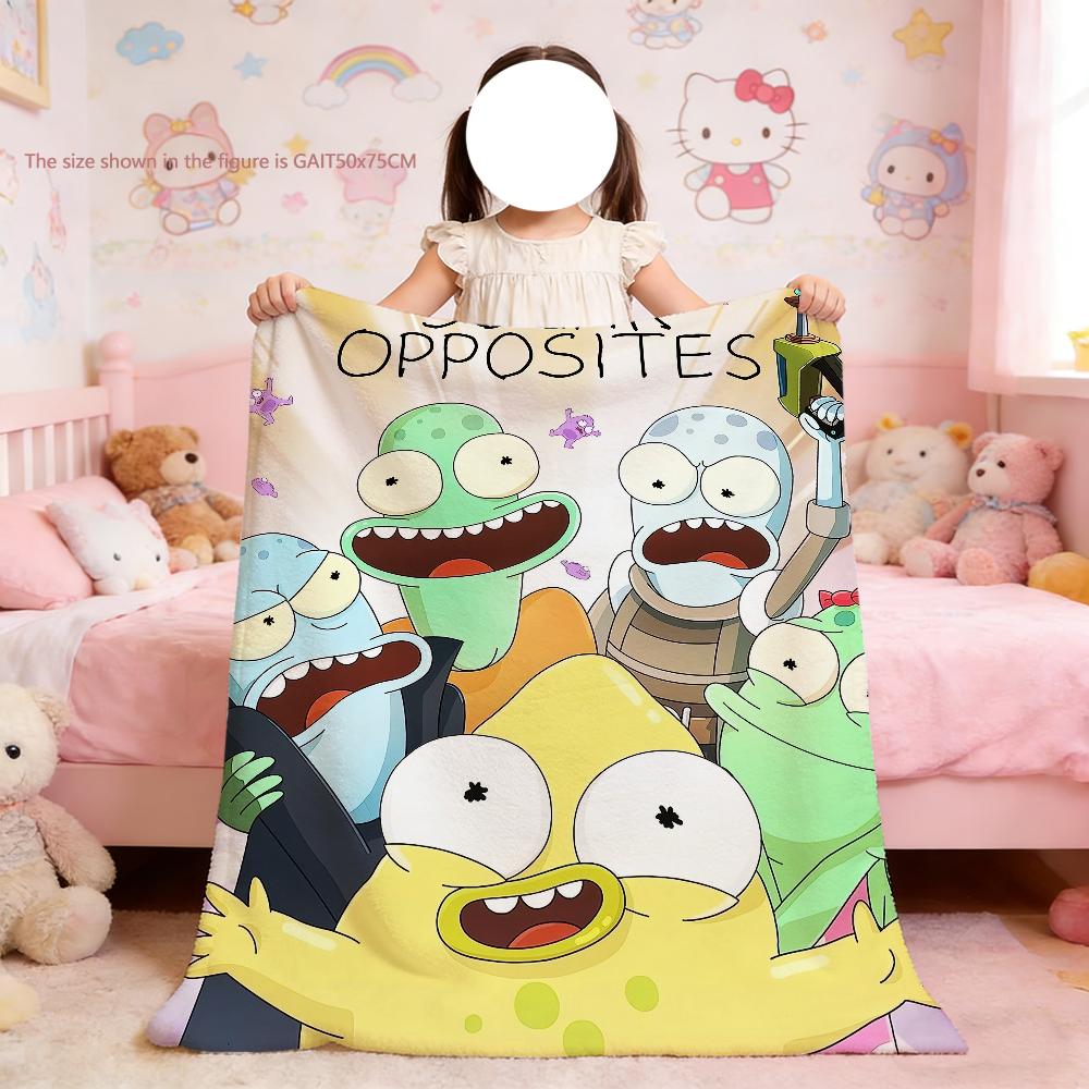 Blanket Funny For Soft Throw Blanket O-Opposites for Cartoon Picnic S-Solar Bed Sofa Home Bedroom Cozy Warm Comfortable