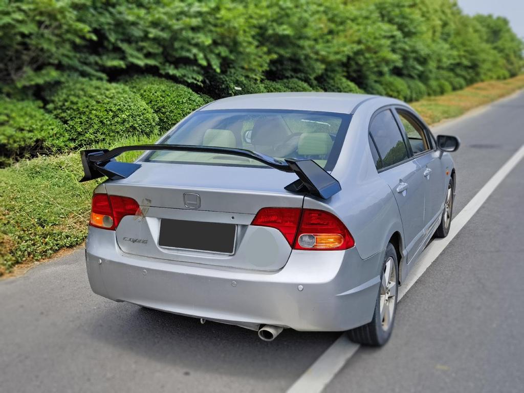 TR Style Rear Wing Spoiler Kit: Fits 2006-2009 Honda Civic, Non-Destructive Install