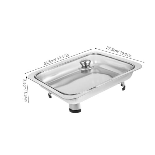ABOOFAN Chafing Dish Buffet Set, Stainless Steel Chafer Buffet Server Food Tray Rectangular Food Pan with Lid for Weddings, Catering, and Events