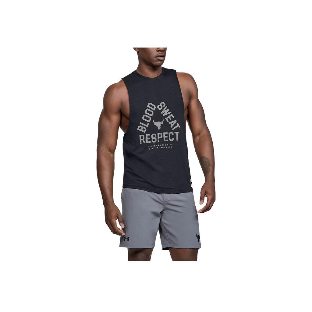 Under Armour Letter Print Training Breathable Running Vest Men tops Black 1346097-001
