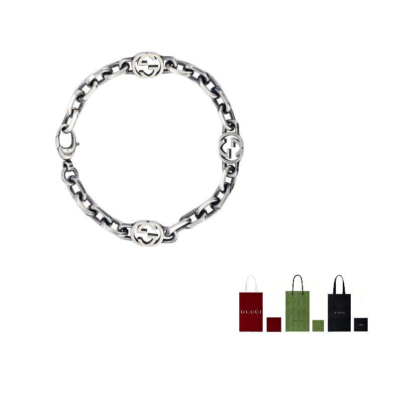 GUCCI Interlocking 925 Sterling Silver Bracelets