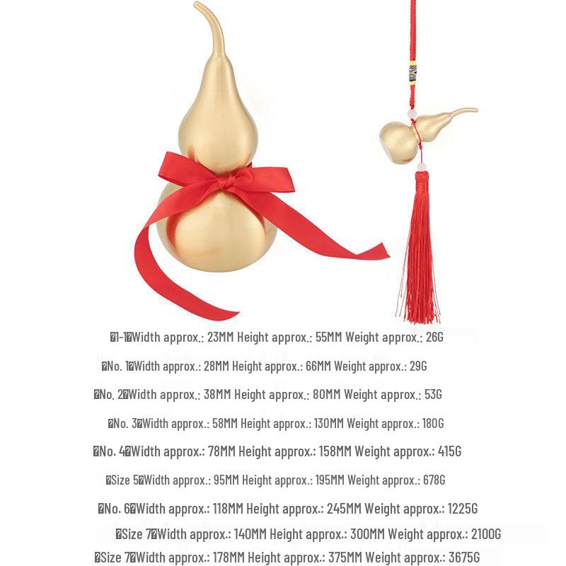 Copper Gourd Hollow Bagua Brass Pendant Decor - Large & Small Size 1 (no hanging rope)