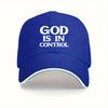 God In Control Baseball Cap  Adjustable Lightweight Breathable Black Hat White Letters Unisex All Season Outdoor Sports