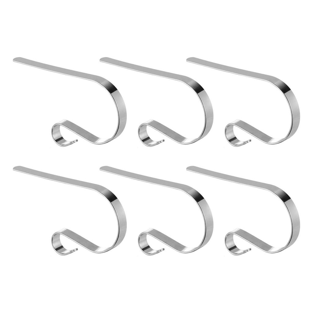 6x Christmas Stocking Holders Anti Slip Iron Christmas Decoration Mantel Stocking Hooks for Staircases Party Shelf Festival Desk