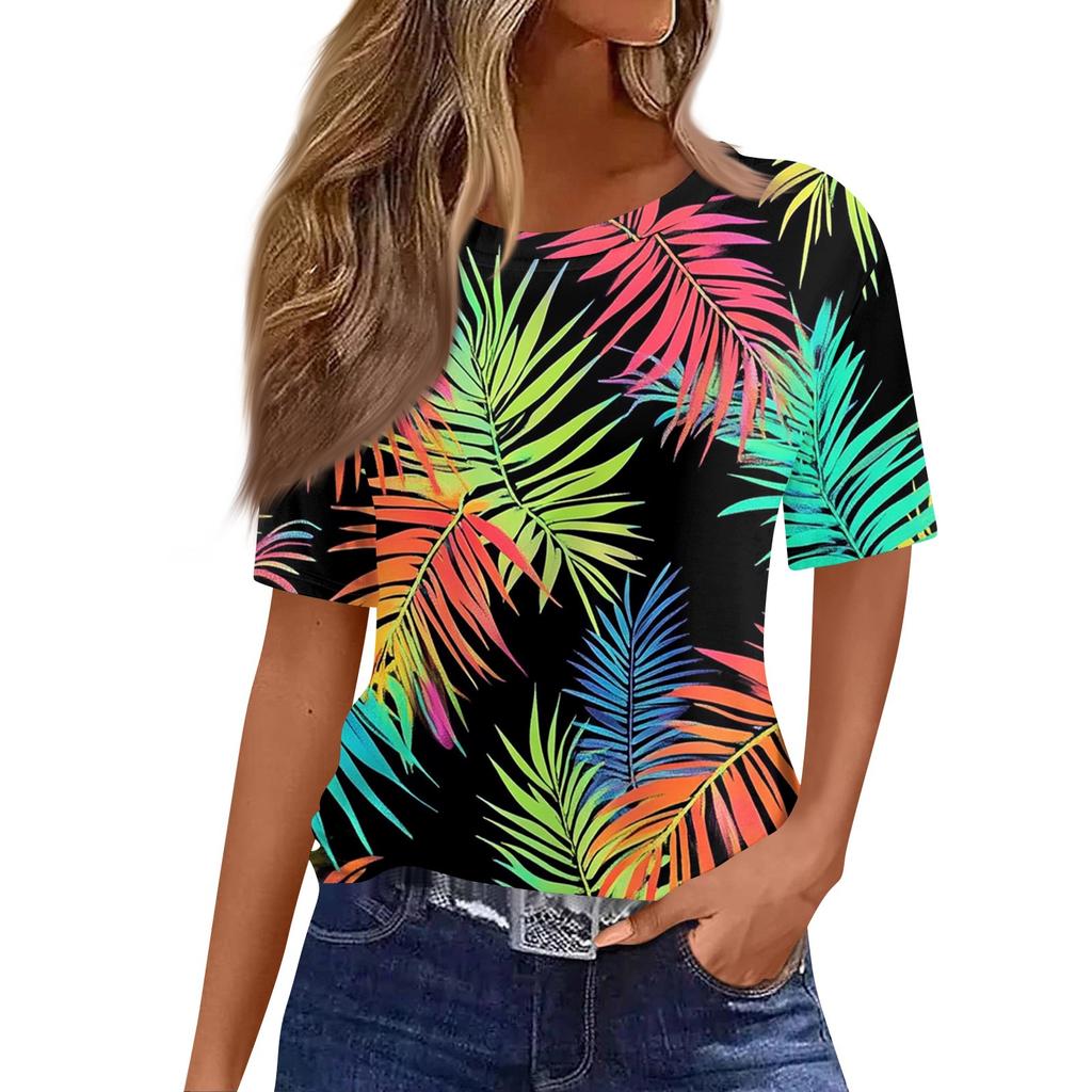 Modisches, lässiges Pullover-Oberteil mit kurzen Ärmeln und Rundhalsausschnitt für Damen