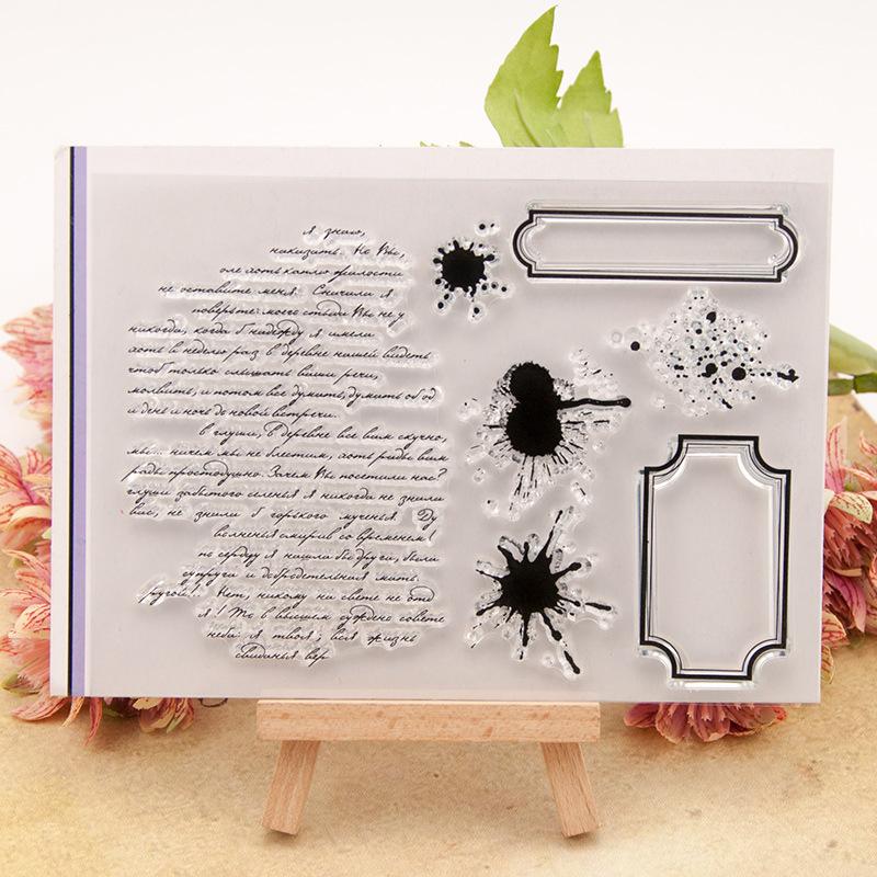 English Words Vintage Text Background Clear Stamps for Card Making Decoration DIY Scrapbooking for Embossing Album Decor Craft