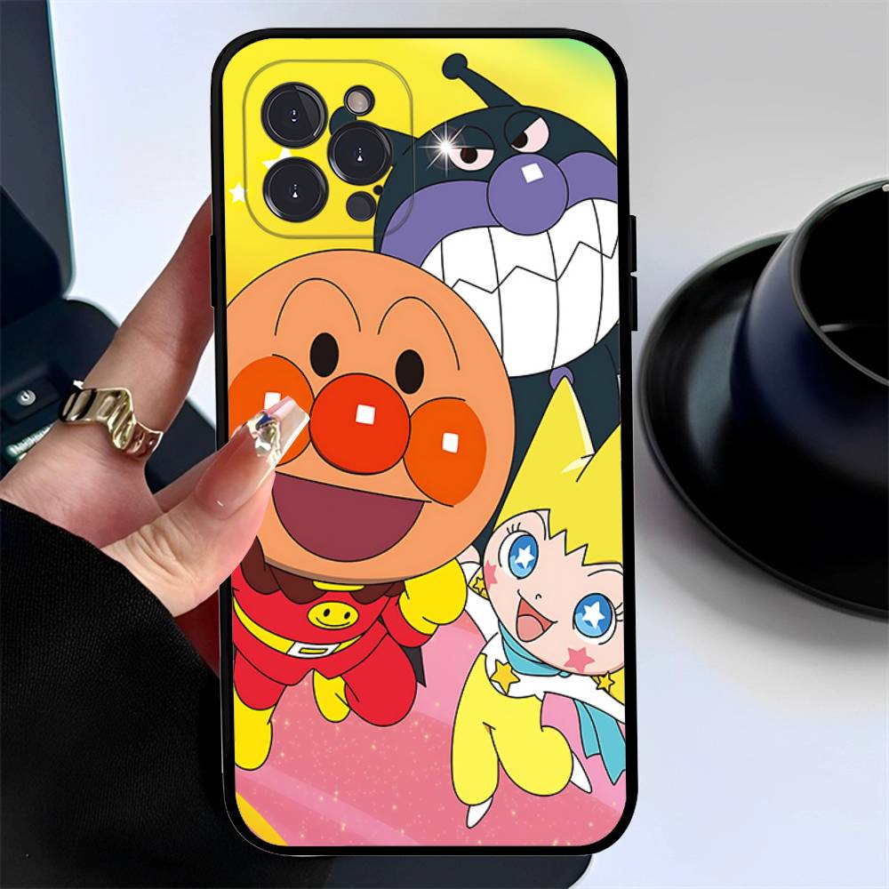 C-Children A-Anpanman Phone Case For Iphone 17 16 15 14 13 12 11 Pro Max Plus Black Shell Cover Case