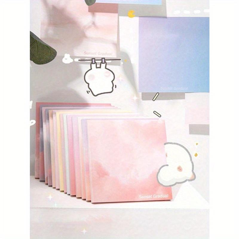 50 Gradient Sticky Notes, Minimalist Cloud Design, Sticky, Suitable For Messages, Memo Notes, Note Pads, Cute And High-Quality Student Style