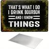 Bourbon Rules Metal Sign Vintage Style, Funny Gift for Men, Bar & Home Decor