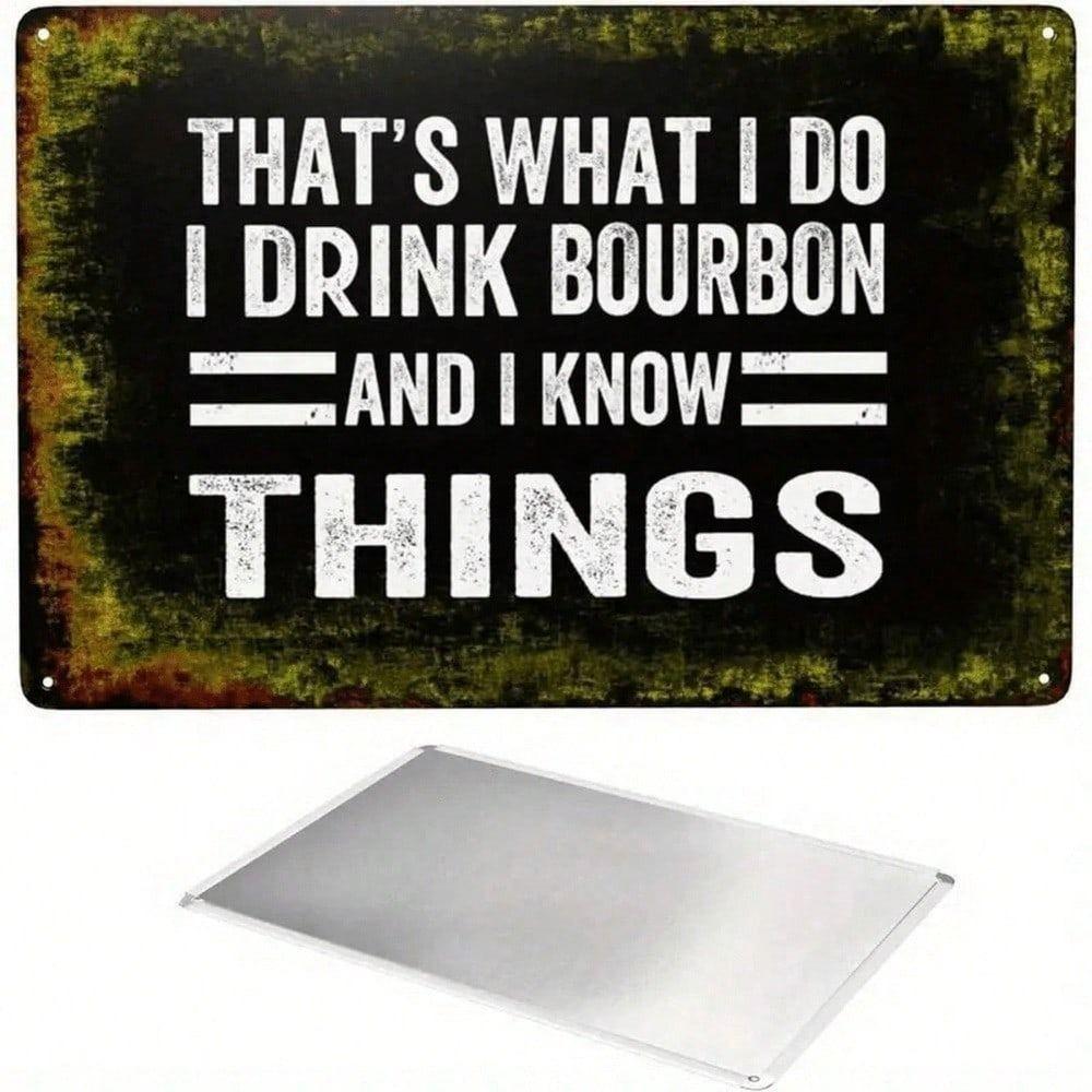 Bourbon Rules Metal Sign Vintage Style, Funny Gift for Men, Bar & Home Decor