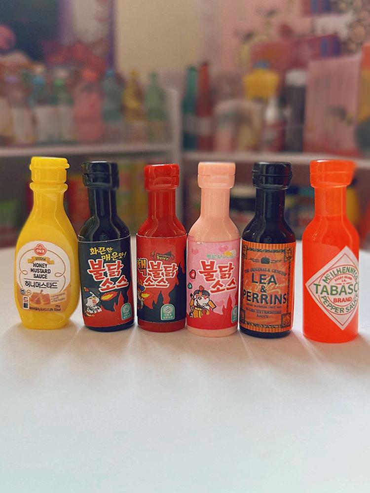 10Pcs Miniature Kitchen Condiment Turkey Noodle Sauce Model For Dollhouse Accessories Decoration