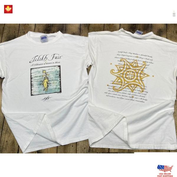 Vintage 90s 1998 Lilith Fair Shirt Double Sided Gift Fan Reprint Fastship Unisex T-Shirt S
