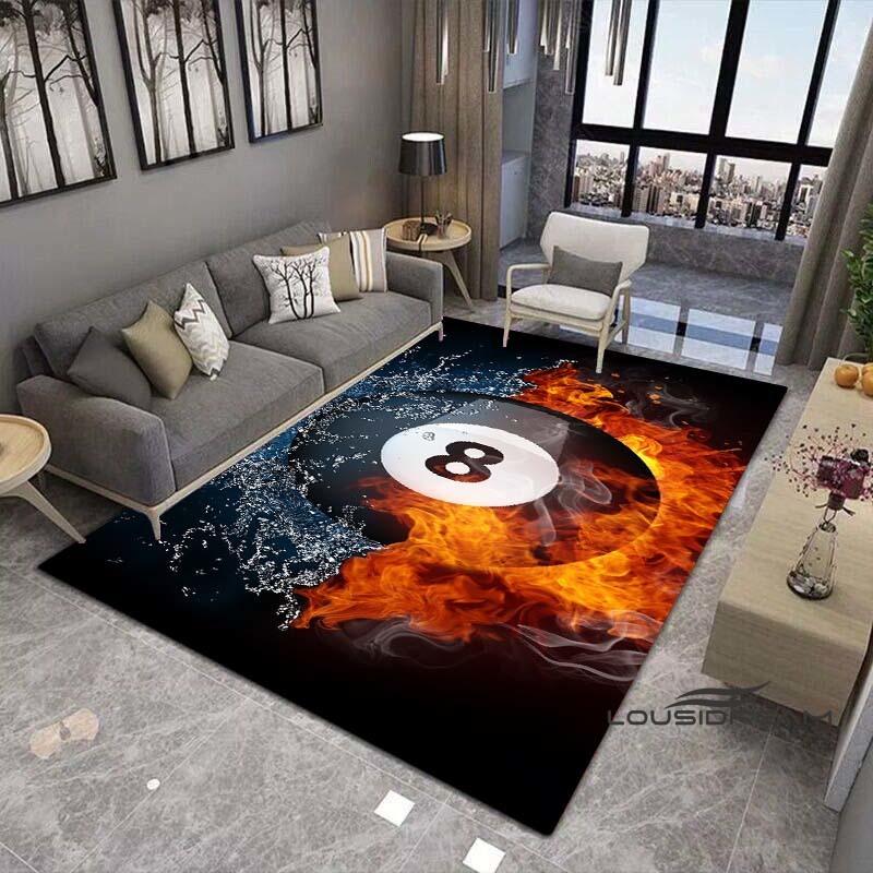 3D Color Black Pool Table Mat Carpet, Billiard Carpet, Ball Sports Carpet, Suitable for Living Room, Floor, Living Room,