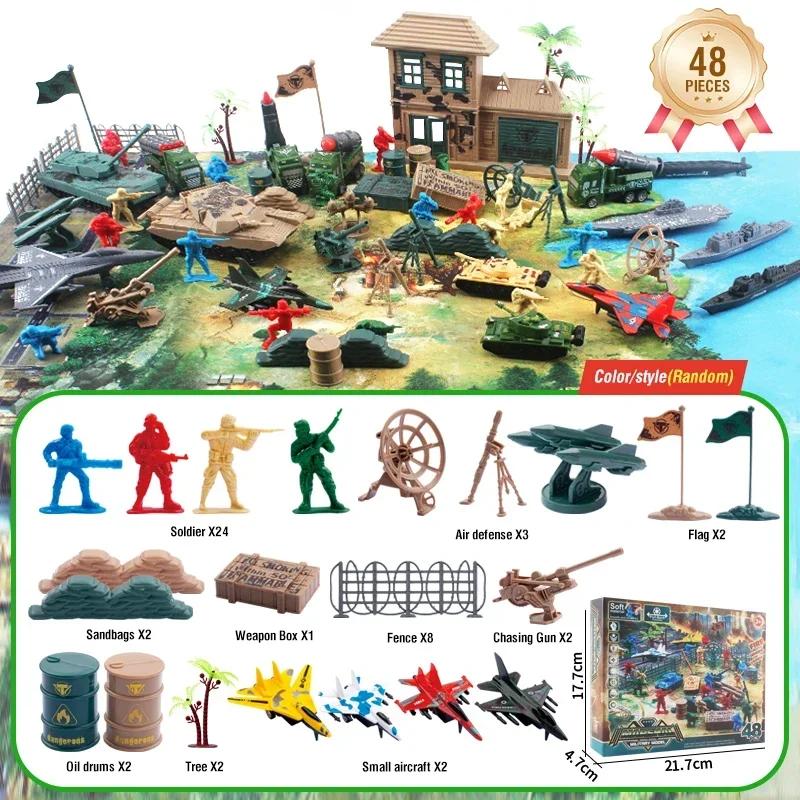 

Simulation Tank Fighter Model Set Kids Toys Haul Back Car Storage Special Forces Tank Fighter Combat Sand Table Scene Boy Gifts