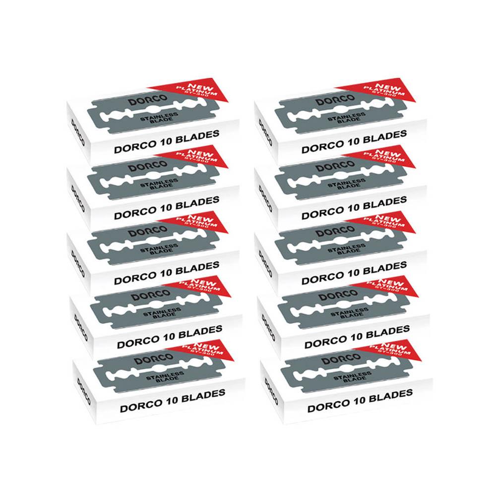DORCO ST300 Klasszikus Kétélű Biztonsági Borotvapengék, 100 Penge 100 Blades white
