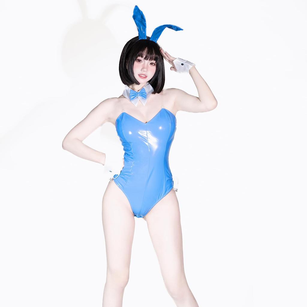 Bunny Girl Cosplay Sexy Rabbit Bunny Costume High Leg Leotard Faux Leather Bold Erotic Erotic Extreme Small Breasts Lingerie Temptation Moe Costume