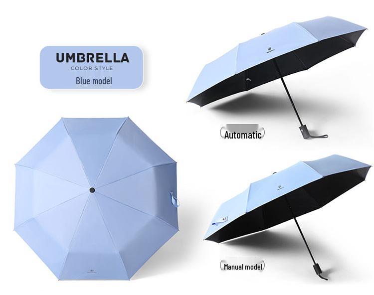 Dual-Use Automatic Folding Umbrella - Large Sunshade for Men & Women with Custom Logo and Sunscreen Protection.