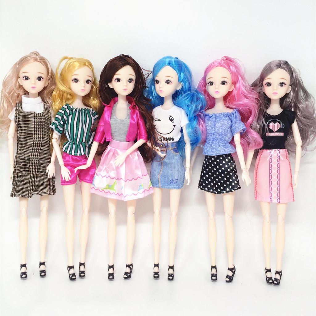 Set Păpușă de Modă: Accesorii 6 piese, 2 ținute, Fustă, Pantaloni, Pantaloni scurți