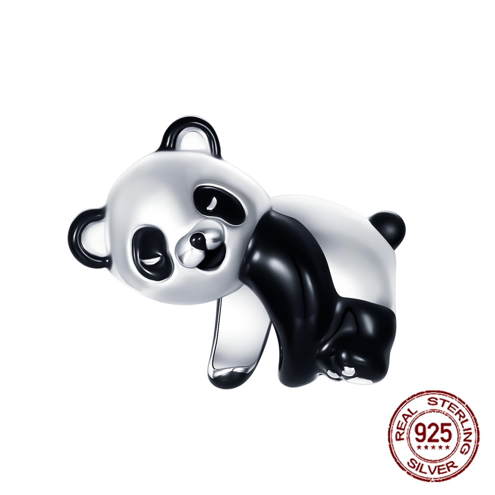 

copper Adorable Cute Chinese Panda Bead Charms Animal Charm Compatible With Authentic Charm Bracelets Women Do It Yourself Jewellery Gift