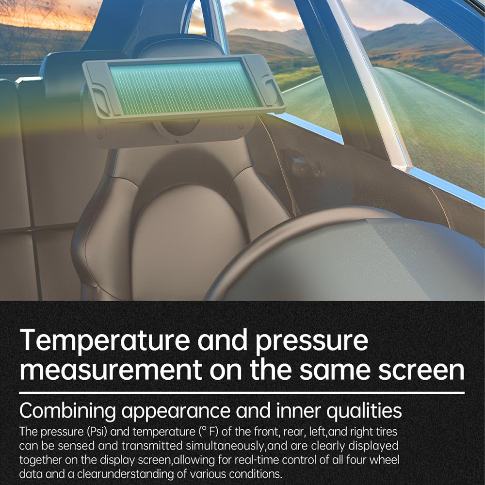Solar Wireless TPMS Car Tire Pressure and Temperature Monitor with External Sensors