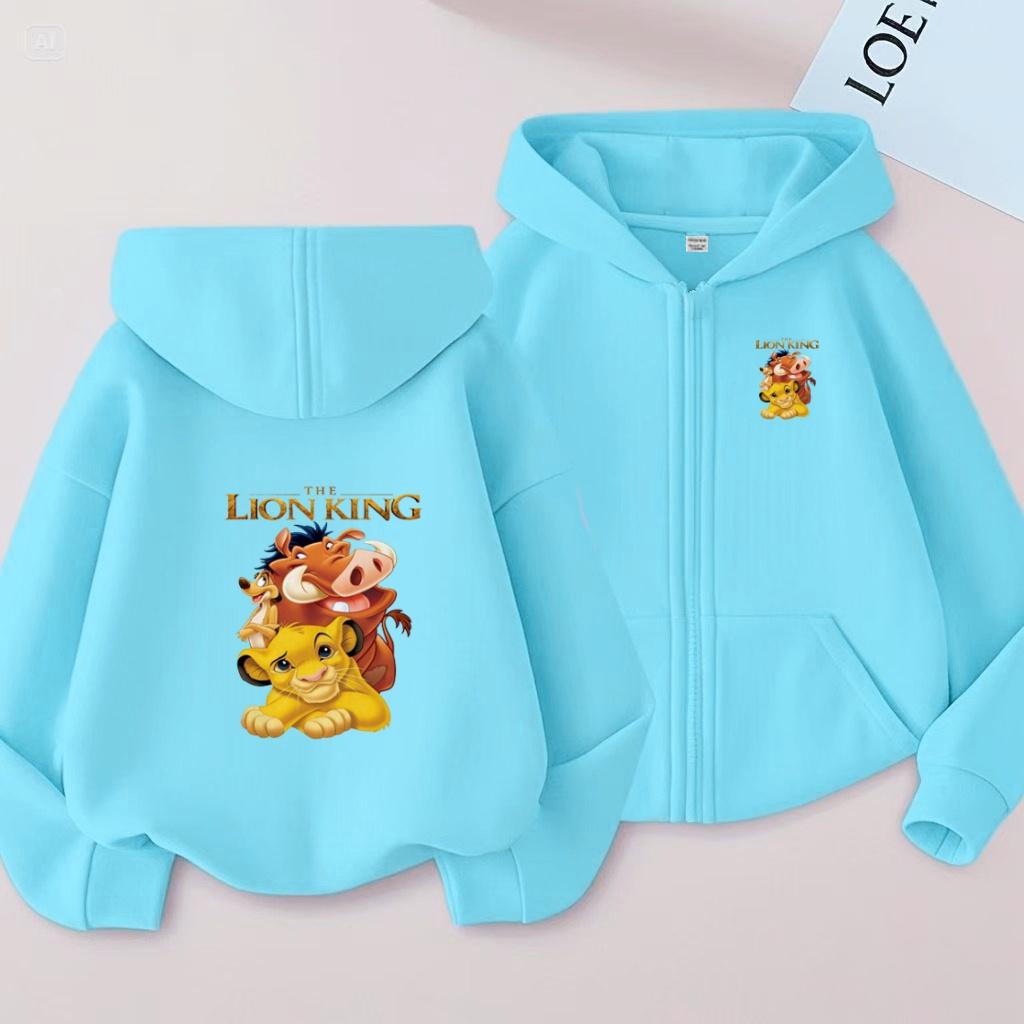 Kids Cardigan Hoodie Zipper Style Sweatshirt Girl Boy 3-12Y Leisure Fashion Long Sleeves Coat Clothes Anime Film Print Loose Top