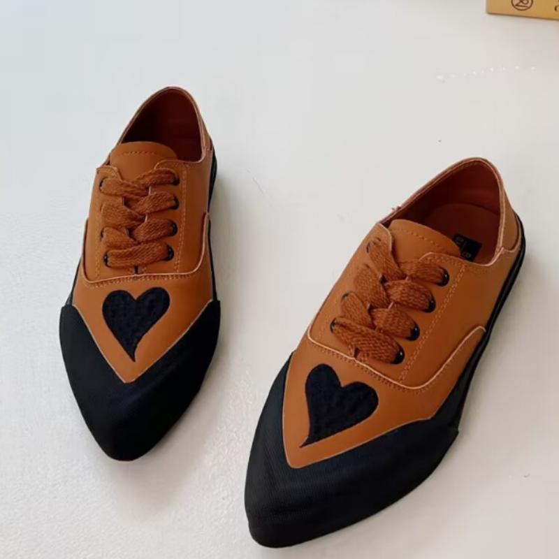 

Обувь для женщин 2024 года, новые женские спортивные туфли, повседневная обувь, туфли на плоской подошве с острым носком, женские туфли на шнуровке Zapatos Mujer 40 коричневый