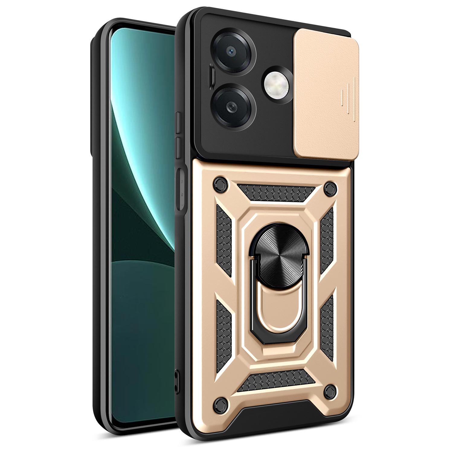 

For Oppo A40 5G/A40 4G/A60 5G/A3x 5G (India)/A3x 4G Case with Slide Camera Lid PC+TPU Kickstand Phone Cover E