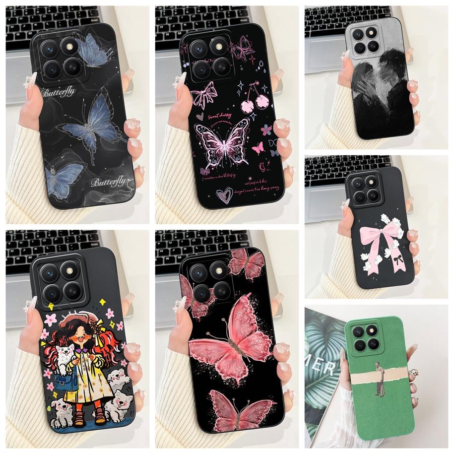 For Honor X8c ABR-LX1 ABR-LX2 ABR-LX3 Case Fashion Girl Butterfly Soft Silicone Couple Cover For Honor X8C X 8C 2025 Phone Shell