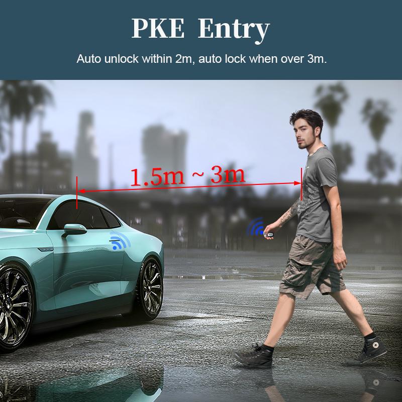 HIPPCRON PKE Car Keyless Entry Engine Start Car Alarm Remote Control Alarm System Push Button Remote Starter Stop Auto Universal