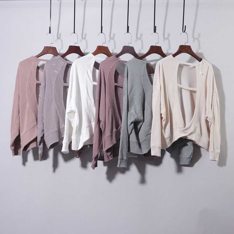 

Свободная базовая рубашка с вырезом и открытой спиной, футболка, пуловер-свитер Grape purple S