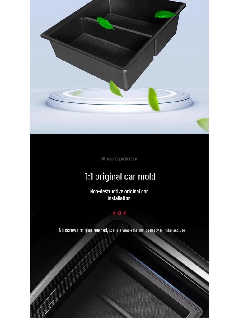 Tesla Model Y Mittelkonsolen-Aufbewahrungsbox - Aufgearbeitetes Innenraumzubehör