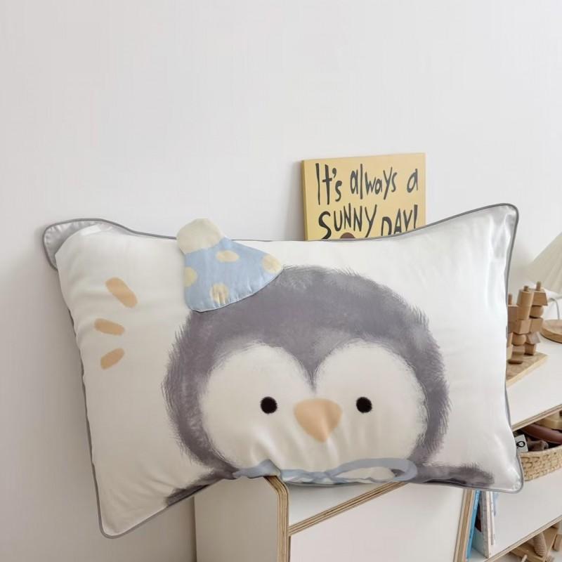 60S Tencel Lyocell Pillowcase Kids Adults 30x50cm Single Or 48x74cm Pair Soft Breathable Bedding Cover Ins Style Printed