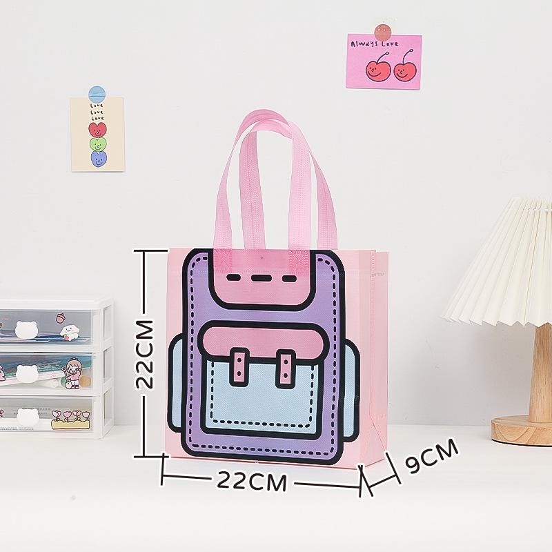 

Eco-friendly Back-to-School Birthday Tote: Folding Festival Snack Bag & Souvenir Gift 22cm x 22cm x 9cm розовый