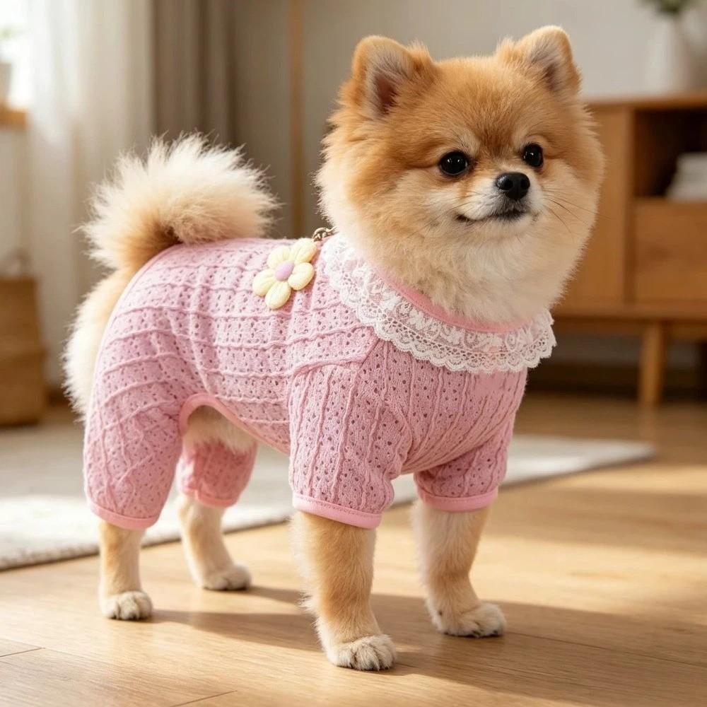 Hollow Mesh Pet Sunscreen Costume Thin Breathable Four Legged Clothes  Summer Wear