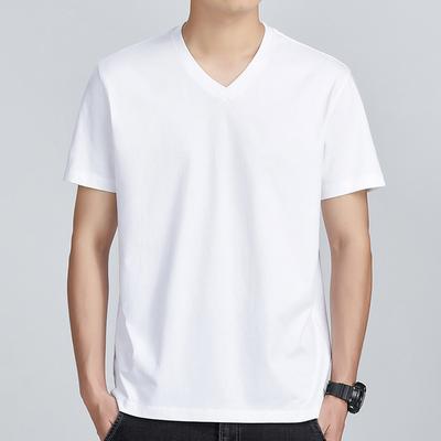 Short Sleeve T-shirt Men's Comfortable Simple Loose Tops V-neck Solid Colors Casual Fashion T Shirts
