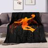"Basketball Dunk Silhouette Artwork" Patterned Flannel Blanket Perfect for the Bedroom Living Room, Sofa, or a Little Nap
