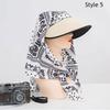 Korean Style Headscarf Hat Outdoor Camping Style Sun Protection Hat Y2K Hip-Hop Scarf Hat Wide Brim Uv Protection Baseball Cap